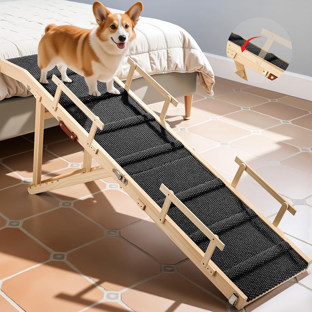64 inch Bed Ramp with Side Rails for small dogs