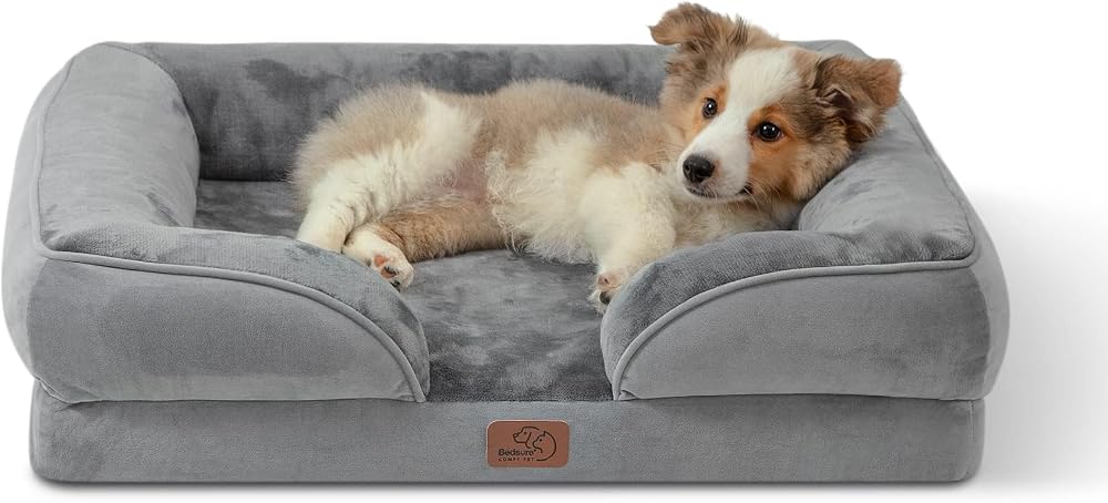 Bedsure Orthopedic Bolster Dog Bed (washable)